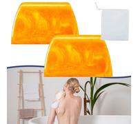 Deep Cleansing Moisturizing Golden Perfume Soap, Perfume Gold SoapBar for Face & Body, Natural Mild Handmade Essential OilSoap with Foaming Net (2pcs)