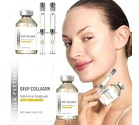 Deep Collagen,Microneedling Serum,2pc Suero Ampolla Hidratante de Colágeno Profundo con Péptidos Seda,Microneedling Facial Serums Antiarrugas,Serum Facial Mujer