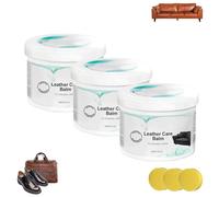 Deep-Conditioning Multipurpose Leather Care Balm, Leather Furniture Repair Paste, Leathers Cleaner Cream &Cleaning Paste, Natural Finish Protector for Sofa, Car Seats, Leathers (3pcs)