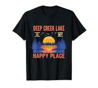 Deep Creek Lake Is My Happy Place Camping Sayings Camper Camiseta