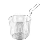 Deep Fry Basket, Round Mesh, Comfortable Handle Rust Proof Easy Cleaning Lightweight Basket Quick Draining Multipurpose Use Safe Grip, Ound Wire Mesh for French Fries, Heat Resistant