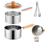 Deep Fryer Pot - Deep Frying Pan | Stainless Steel Fat Fryer, Long Handle Cookware, Frying Pot with Basket, Reusable Cookware for Oil Strainer Seafood Dining French Fries Chicken Fish Shrimp