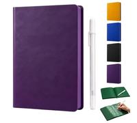 Deep Green Blank Notebook with White Gel Pen,Creative Paper Notes（purple） | Aesthetic Writing and Sketch Journal with 198 Blank Pages for Journaling, Sketching, Creative, Notes, Work