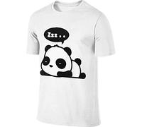 Deep Heather New Funny and Cute Sleeping Panda Men's Short Sleeve T-Shirt White(XX-Large)