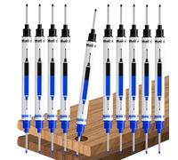 Deep Hole Marker Pen Set, 10 Pack Carpenter Ink Waterproof Long Nib 21mm Construction Layout Marking Tool, Precision Woodworking Framing Welding Automotive Industrial Heavy Duty Writing Pens
