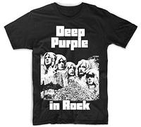 Deep Purple In Rock T Shirt Graphic Top tee Camiseta Short-Sleeve Men T-Shirt Black