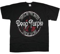 Deep Purple Smoke on The Water Design Rock Official tee T-Shirt Mens Black
