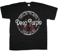 Deep Purple Smoke on The Water Design Rock Official tee T-Shirt Mens Black