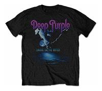 Deep Purple Smoke on The Water Mens Black Camiseta Deep Purple Tee, Negro , XXL