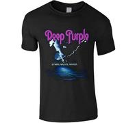 Deep Purple T Shirt Smoke On The Water Black Mens Rock tee(Small)