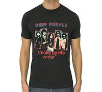 Deep Purple t-Shirt Smoke on The Water Rock Retro Men Dark Grey Shirt S to 3XL(Large)