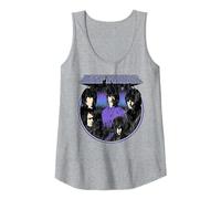 Deep Purple Vintage Group Circle Photo Camiseta sin Mangas, Mujer, Gris Jaspeado, S