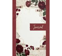 Deep Red Rose Junk Journal Pages - 6x9 Aesthetic Stationery Paper - 100 Decorative Writing Sheets with Vintage Lace, Antique Stamps, Botanical Florals, and Shabby Chic Ephemera Textures