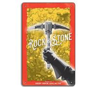 Deep Rock Galactic - Cartel de metal para pared con texto en inglés "Rock and Stone" (20,3 x 30,5 cm)