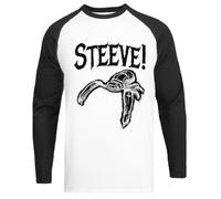 Deep Rock Galactic Steeve Camiseta Blanca Unisex De Béisbol con Mangas Negras White Unisex Baseball tee Black Sleeve T-Shirt