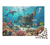 Deep Sea Discovery Puzzle 1000 Piezas Papel Reciclado Sunken Ship Puzzle for Chico & Chica Divertido Present & Actividad for Home Great Regalo for Child‘s Birthday 52x38cm/1000pcs