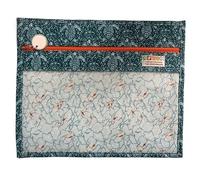 Deep Teal Sea Turtles - Bolsa de proyectos WIP hecha a mano para bordado de punto de cruz, organizador frontal de proyectos de vinilo transparente, bolsa de almacenamiento de costura, se adapta a
