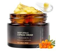 Deep Vita C Capsule Cream, Deeper Vitamina C Face Moisturizer Gel con Colágeno y Niacinamida, Colágeno Crema Golden Capsule Creme, Antiarrugas Gold Capsule Crema Facial Crema Reafirmante, Reafirmante