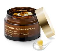 Deep Vita C Crema, Crema en cápsulas Deep Vita C, Humectante Facial con Cápsula Dorada, Gelatina de Colágeno Dorado, Humectante Hidratante-50G