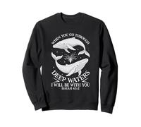 Deep Waters Isaías 43 Cristiano Cool Faith Versículo de la Biblia Sudadera