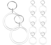 DEEPCRAFF 10 Unidades Llavero de Acrílico Redondo Marco para Fotos Diy, Fácil de Montar, Color Plata, Adecuado para Regalos Personalizados y Adornos Familiares