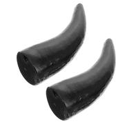 DEEPCRAFF 2 Pares Diadema de Cuernos de Buey de Imitación para Halloween en Color Negro, Material Plástico Resistente, Diseño Único y No se Rompe ni Desvanece, Adecuado para Fiestas