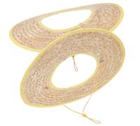 DEEPCRAFF 2 Piezas Sombrero de Paja para Protección Solar y Prevención de Quemaduras Ligero y Transpirable Diseño de ala Ancha Color Aleatorio para Casco de Trabajo en Jardinería y Ciclismo