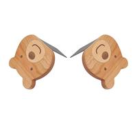 DEEPCRAFF 2 Piezas Sujetalibros Soporte Creativo y Decorativo de Madera Forma de Oso para Escritorio que Sostiene Libros Grandes y Pesados en Sala de Estudio