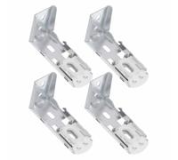 DEEPCRAFF 4 Piezas Soportes Metálicos Diseño Ajustable y Montaje Superior | Instalación Sencilla para Persianas Verticales y Rieles, Soporte Resistente para Cortinas, Acabado Plata Moderno