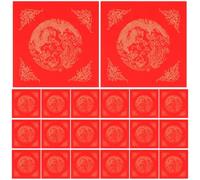 DEEPCRAFF 40 Piezas Papel Xuan Rojo para Caligrafía de Temporada sin Tinta Desvanece, Papel en Blanco para Manualidades y Decoración de Año Chino en Paredes