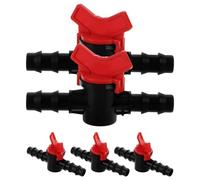 DEEPCRAFF 5 Unidades Válvula para Control de Flujo de Agua de Riego Negro de Plástico de Bola de Jardín a Prueba de Fugas, Compatible Tubería Pe de 16 Mm para Uso en Jardín Exterior E