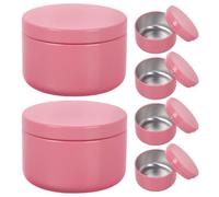 DEEPCRAFF 6 Piezas Envase de Aceite Aromático para Hacer Uno Mismo Caja de Almacenamiento de Aceites Esenciales Redondo Aluminio Rosa Sellado Gran Capacidad y Esenciales Hogar y Hacer Velas