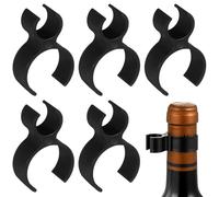 DEEPCRAFF 9 Piezas Clips de Seguridad para Velas de Plástico Negro, Soporte Resistente y Ligero para Botellas, Adecuado para Fiestas y Celebraciones