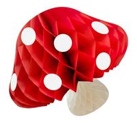 DEEPCRAFF Adorno de Panal de Hongo de Cartón Rojo para Decoración de Fiesta de Cumpleaños, Resistente Fina Elaboración, Adecuado para Fotos y Ambiente Festivo