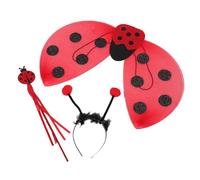DEEPCRAFF Alas de Mariquita para Disfraz Infantil Rojo con Varita de Princesa y Diadema Antena, Diseño Atractivo y Seguro para Juegos Diarios de Insectos y Rol Estilo Varios estilos