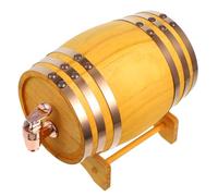 DEEPCRAFF Barril de Vino Tinto de Madera Maciza 1L 6 Aros y Grifo Resina, Adecuado para Almacenaje y Servicio en Eventos y Hogar