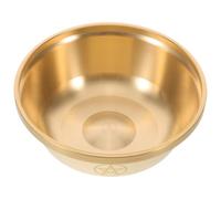 DEEPCRAFF Cuenco de Adoración de Latón Dorado para Ofrendas Rituales | Uso Doméstico o Ceremonial, Acabado Antiguo, Detalles Ornamentales y Superficie Pulida, Pieza Decorativa