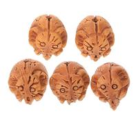 DEEPCRAFF Cuentas de Pulsera de Hueso de Melocotón Talladas en Forma de Elefante, Cuentas Artesanales Hechas a Mano, 5 Uds, para Collar y Pulsera, Diy, Colección de Joyería