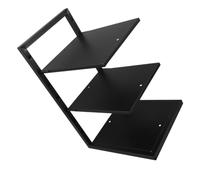 DEEPCRAFF Estantería de Escritorio de Hierro para Libros, Negra, Ajustable | Estantes Abiertos de Varias Capas, Soporte Triangular Estable, Estilo Nórdico Minimalista, para Dormitorio y Estudio