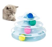 DEEPCRAFF Juguete Interactivo para Gatos de 4 y Giratorias en Color Azul de Material PP para Atraer la Atención del Gato y Estimular Su Juego