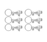 DEEPCRAFF Llavero de Agradecimiento para Limpieza en Aleación Ligera y Fácil de Llevar, Pack de 6 Piezas en Color Plata Adecuado para Personal de Limpieza y Orden Diario
