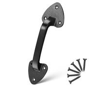 DEEPCRAFF Manija de Puerta para Puertas Corredizas Madera de Hierro Fundido Negro Diseño Simple y Cómodo Resistente Decoloración de Granero y Garaje