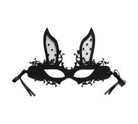 DEEPCRAFF Máscara de Conejito para Fiesta Halloween, Cosplay de Mujer Negro | Ribbon, Netting y Felt Fabric, Cómoda Abertura, para Cara y Atuendo