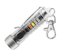 DEEPCRAFF Mini Linterna LED para Llavero Recargable 400 Lúmenes PC Acero | Funciones Ajustables, Largo Alcance, Clip de Bolígrafo y Gancho Colgante