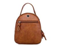 DEEPCRAFF Mochila de Moda Vintage de Pu para Mujer, Marrón | Cierre Cremallera, Uso Cómodo Diario, Bolso de Hombro y Viaje, para Teléfono y Paraguas