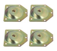 DEEPCRAFF Placas de Fijación para Patas de Muebles 12° Ángulo, Juego de 4 Piezas 70x67x1.2mm Acero Zincado Tornillos, Conector para Reparación Patas Sofá, Silla y Mesa