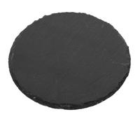 DEEPCRAFF Plato Redondo de Pizarra Natural de 15cm, Bandeja de Piedra para Pizza y Aperitivos, Diseño Simple y Saludable para Servir Comida en Restaurante