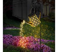 DeepDream Regadera Solar Luces LED Exteriores, 60 LED Metal Lámpara de Jardín Impermeable, Luz de Regadera para Decoración de Jardín, Patio, con Ganchos de Pastor
