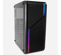 DeepGaming A230 - Caja PC ATX y micro ATX con USB3.0, Panel Lateral de Cristal Templado, Soporta hasta 6 Ventiladores, Gráficas hasta 275mm, RGB. Caja PC Gaming Color Negro