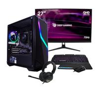 DeepGaming Pack Nexus | PC Gaming Completo AMD Ryzen 7 5700G | 16GB RAM DDR4 3200mhz | RTX 5060 8GB | 1TB SSD | WiFi | W11 Pro Sin Activar | Monitor 27" QHD HDR | Setup Xwing | PC Gamer